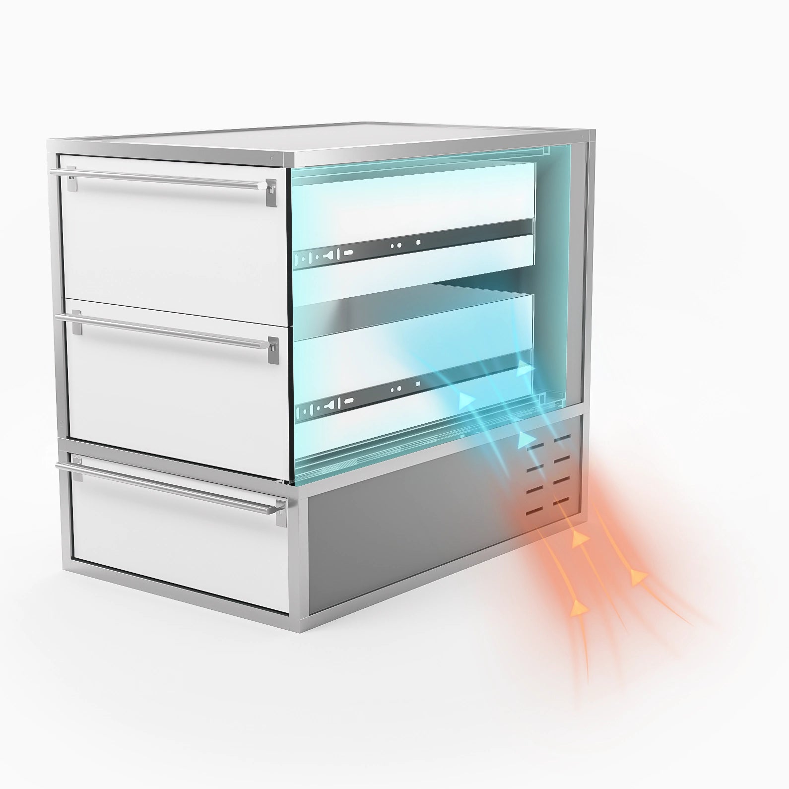 Caisson réfrigéré pour pharmacie de voiture vétérinaire Daktary, conçus pour garantir le maintien de la chaîne du froid, même à l’arrêt du véhicule.