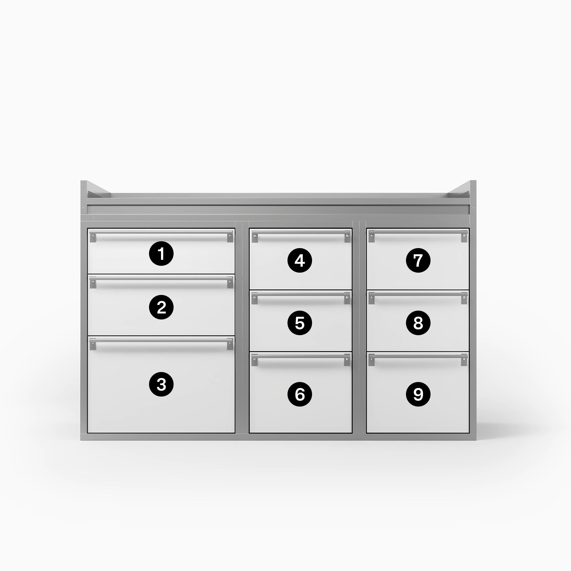 Organisation des tiroirs pour la pharmacie de voiture vétérinaire Daktary XL