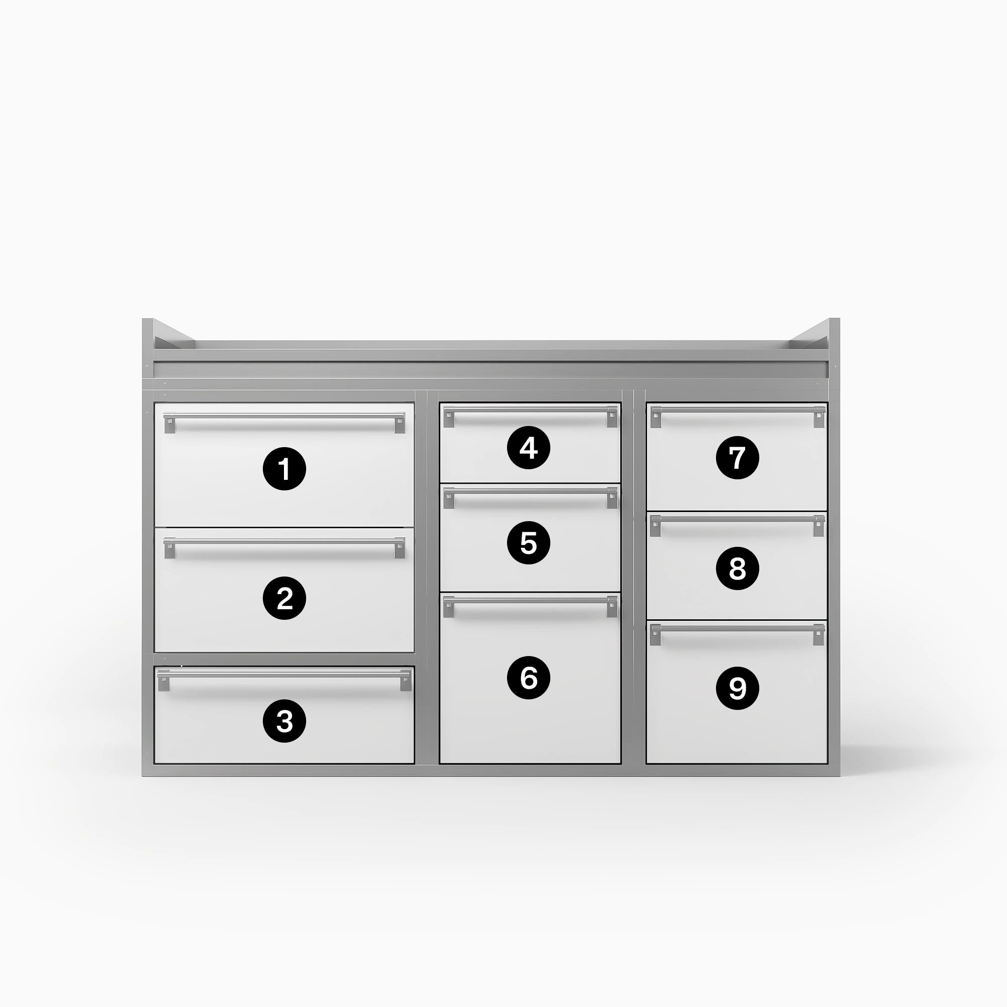 Organisation des tiroirs pour la pharmacie de voiture vétérinaire Daktary XL réfrigérée