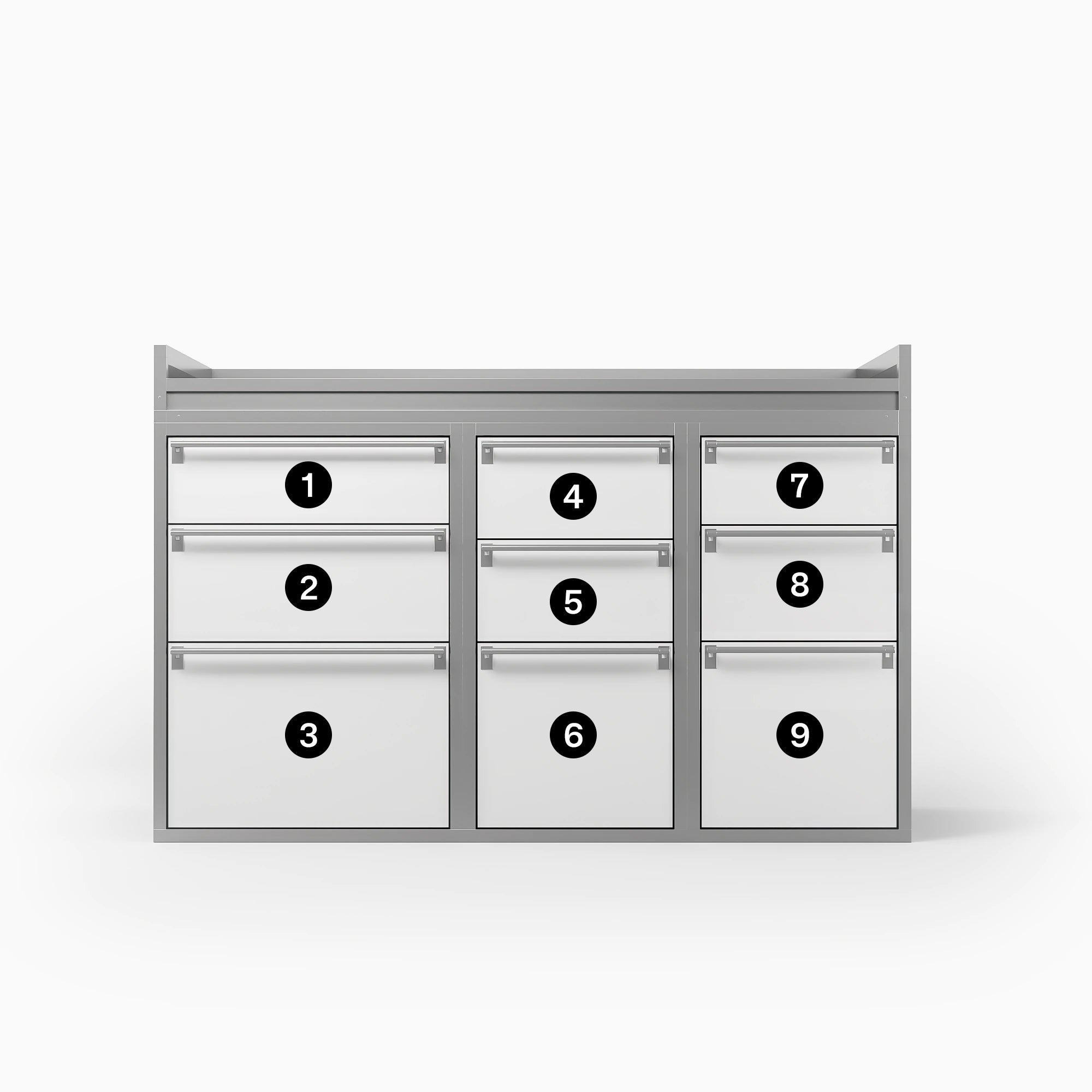 Organisation des tiroirs pour la pharmacie de voiture vétérinaire Daktary XL